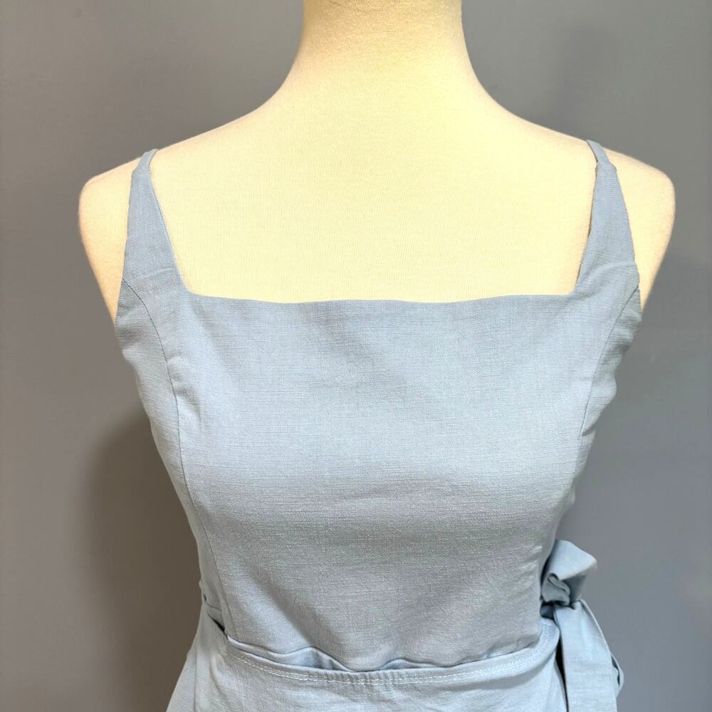 Princess Polly Cottage Hill Mini Romper Baby Blue Tiered Ruffle Wrap Skort - Picture 2 of 10